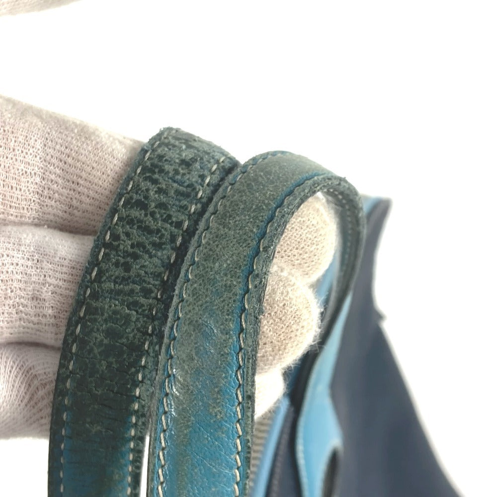 HERMES Sac Ivaux PM Handbag, Business Bag, Tote Bag, Canvas/Leather, Women's, Blue