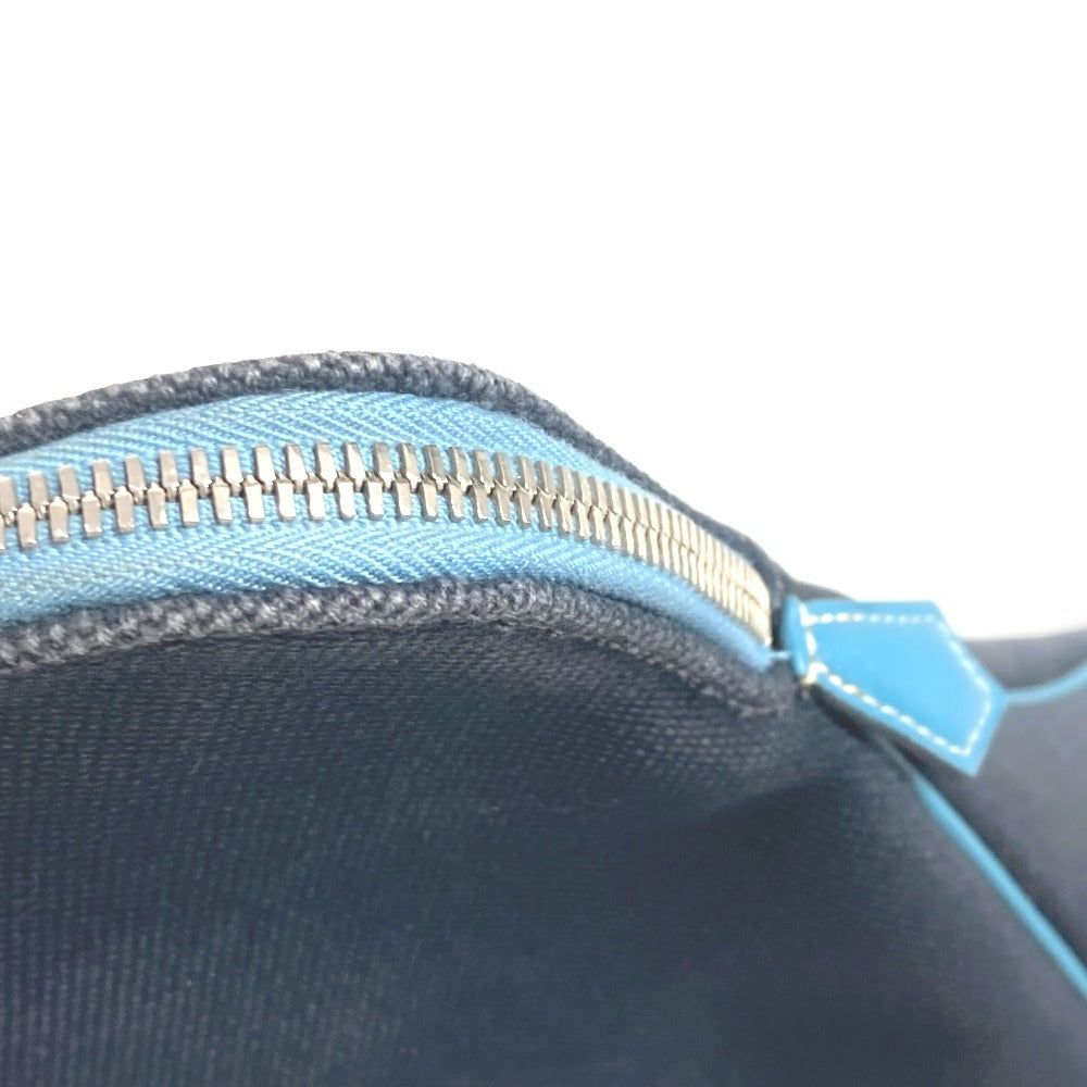 HERMES Sac Ivaux PM Handbag, Business Bag, Tote Bag, Canvas/Leather, Women's, Blue