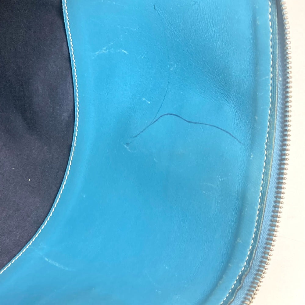 HERMES Sac Ivaux PM Handbag, Business Bag, Tote Bag, Canvas/Leather, Women's, Blue