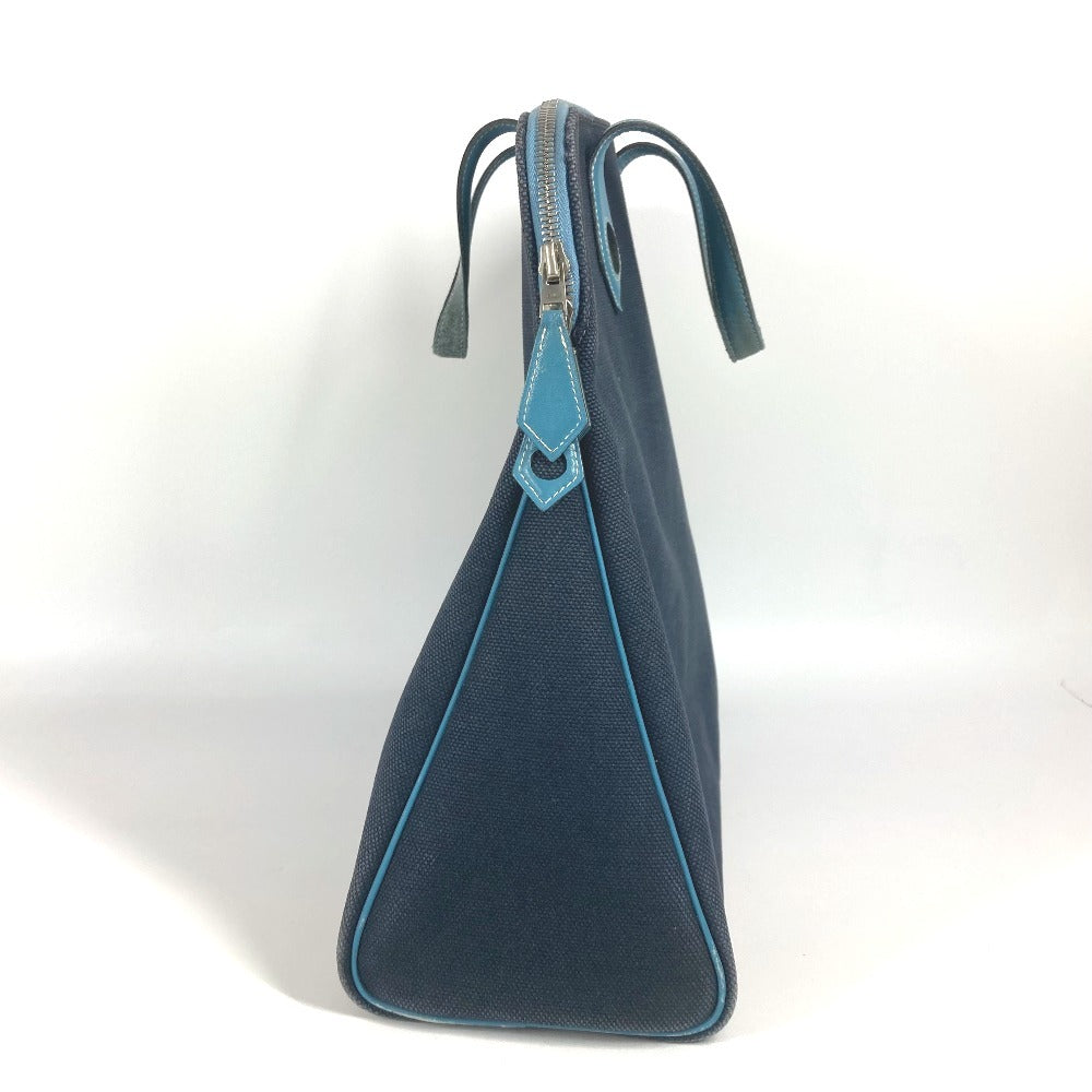 HERMES Sac Ivaux PM Handbag, Business Bag, Tote Bag, Canvas/Leather, Women's, Blue