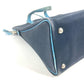 HERMES Sac Ivaux PM Handbag, Business Bag, Tote Bag, Canvas/Leather, Women's, Blue