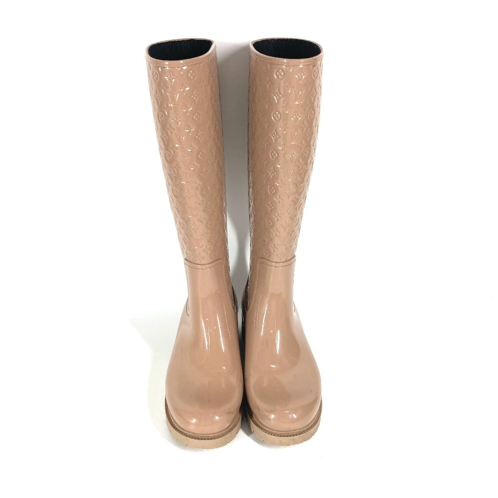 LOUIS VUITTON Monogram Long rain boots Boots Shoes Long Boots Long Rain Boots Rain shoes rubber Beige Used