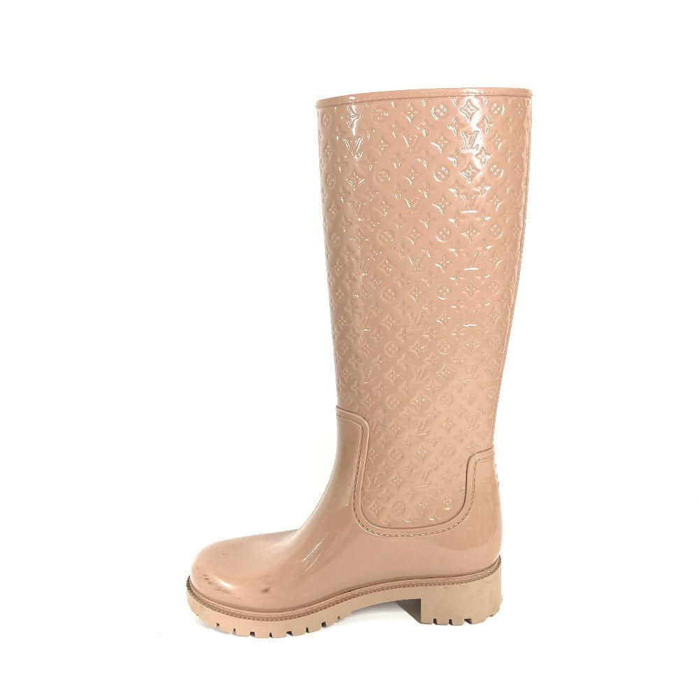LOUIS VUITTON Monogram Long rain boots Boots Shoes Long Boots Long Rain Boots Rain shoes rubber Beige Used