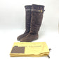 LOUIS VUITTON Monogram Sheepskin long fur shoes for winter warmth. boots suede Brown 37 Used