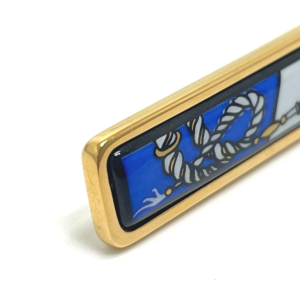 HERMES Takayaki enamel pintuck brooch in gold, metal, for women.
