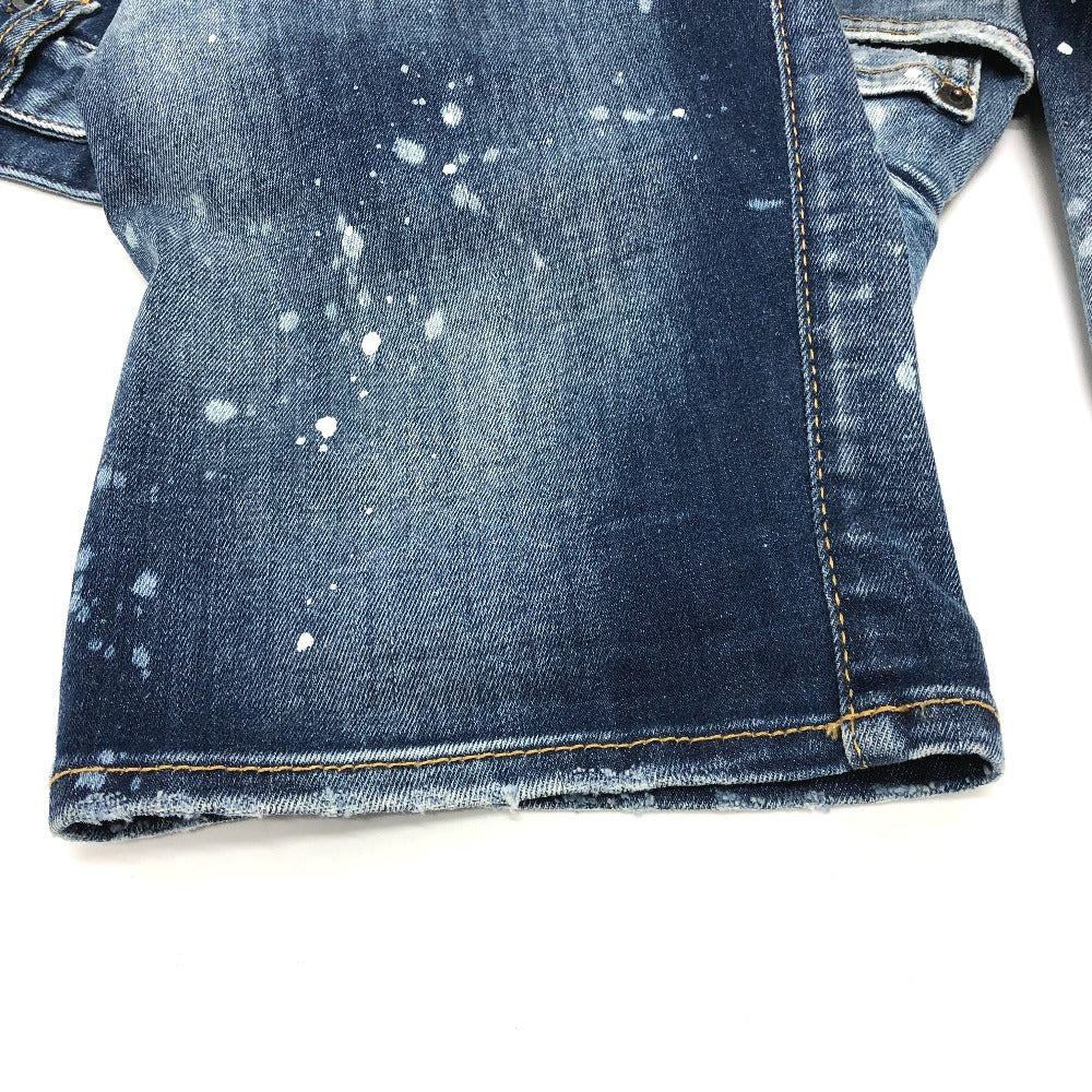 DSQUARED2 S75LB595 Paint/Apparel Denim Pants, Distressed Denim, Cotton, Women's, Blue