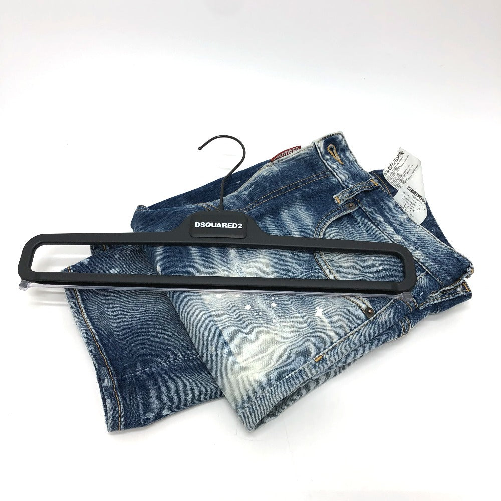 DSQUARED2 S75LB595 Paint/Apparel Denim Pants, Distressed Denim, Cotton, Women's, Blue