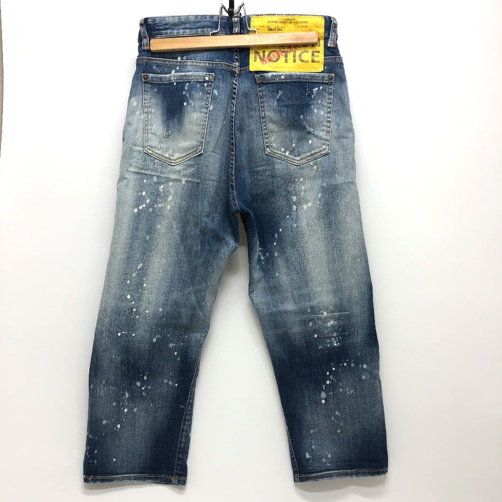 DSQUARED2 S75LB595 Paint/Apparel Denim Pants, Distressed Denim, Cotton, Women's, Blue