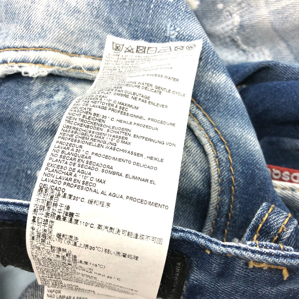 DSQUARED2 S75LB595 Paint/Apparel Denim Pants, Distressed Denim, Cotton, Women's, Blue