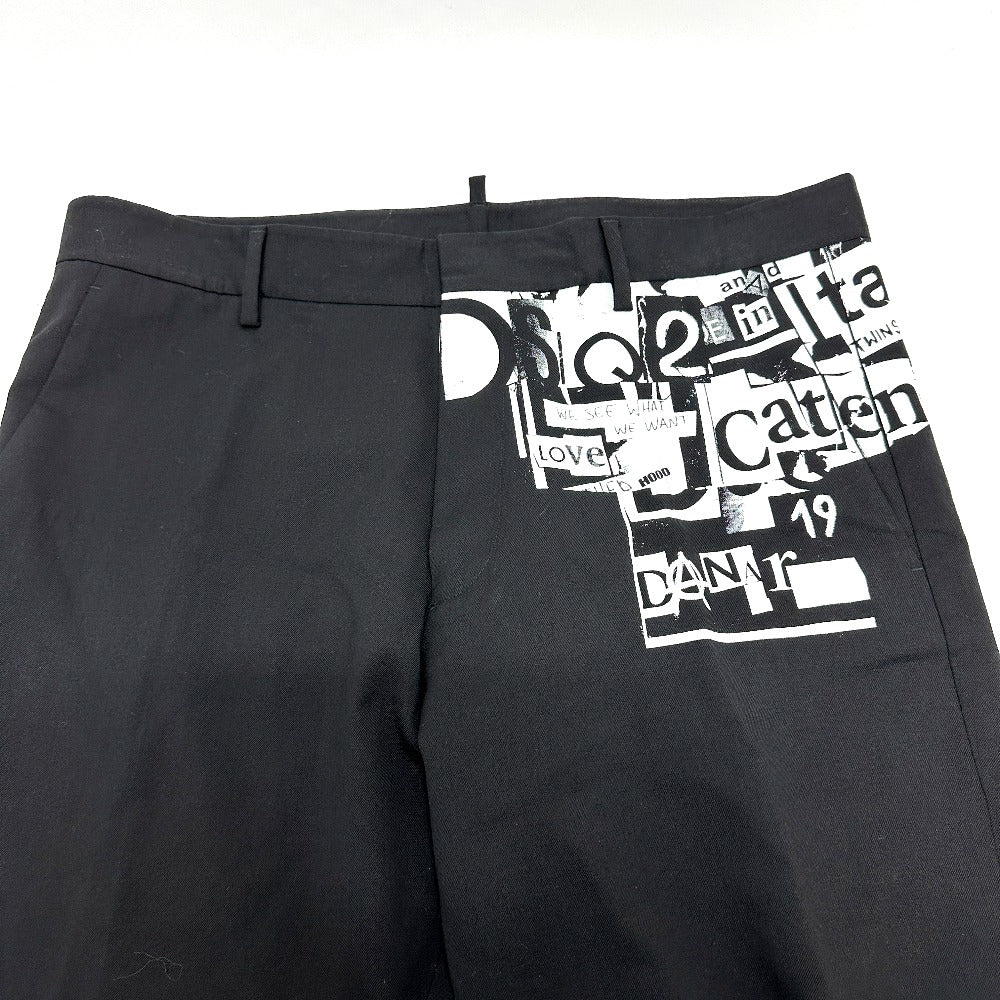 DSQUARED2 S74KB0236 パンクプリント ストレッチ アパレル パンツ ポリエステル メンズ ブラック