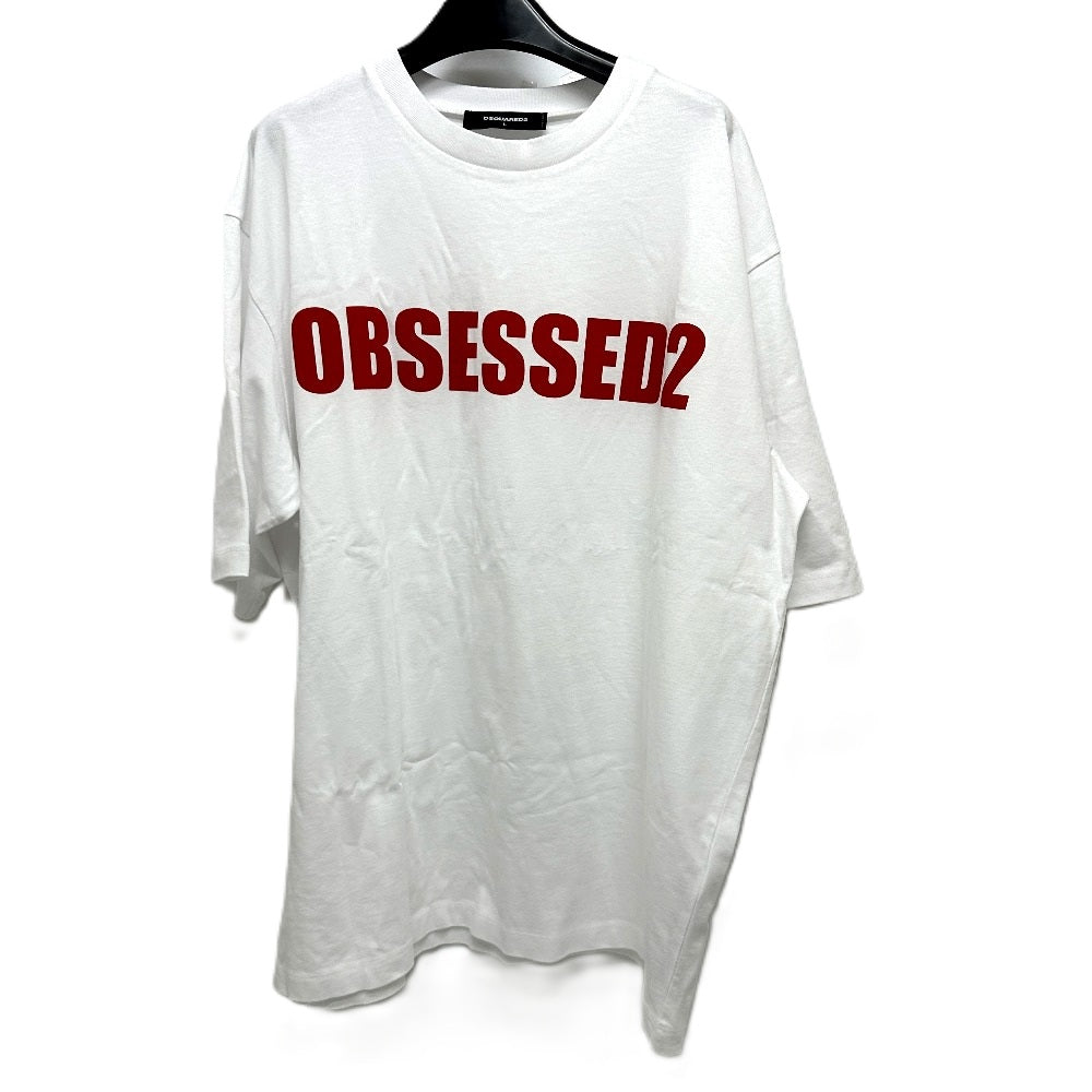 DSQUARED2 S74GD1478 2025AW OBSESSED2 Logo Apparel Tops Short Sleeve T-Shirt Cotton Men's White