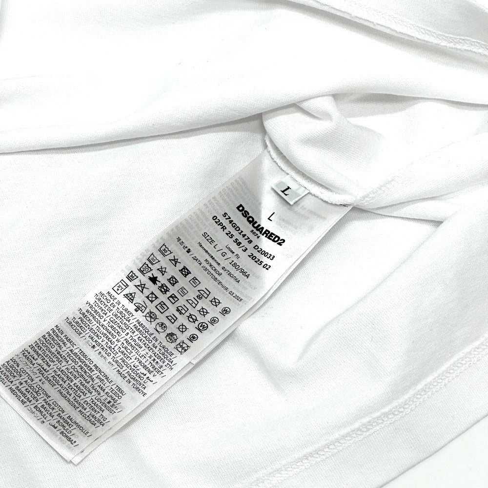 DSQUARED2 S74GD1478 2025AW OBSESSED2 Logo Apparel Tops Short Sleeve T-Shirt Cotton Men's White
