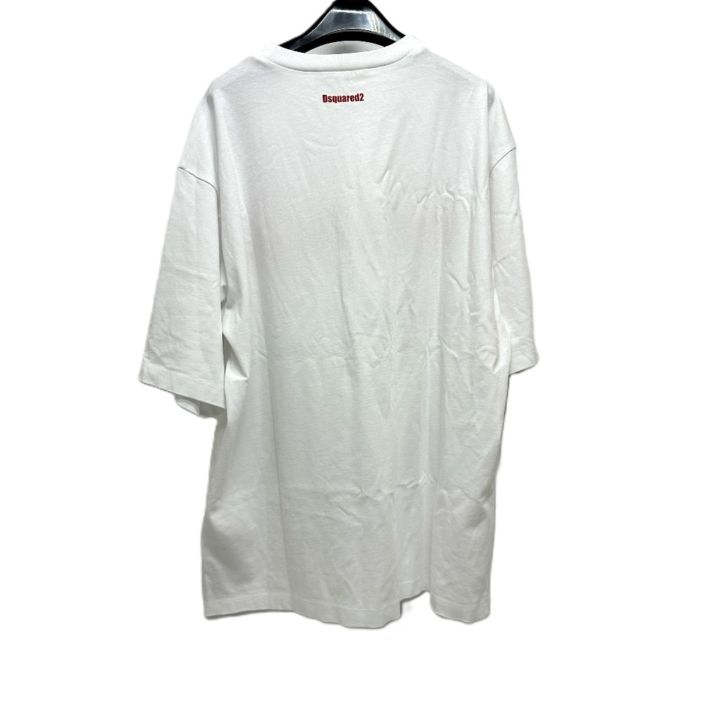 DSQUARED2 S74GD1478 2025AW OBSESSED2 Logo Apparel Tops Short Sleeve T-Shirt Cotton Men's White