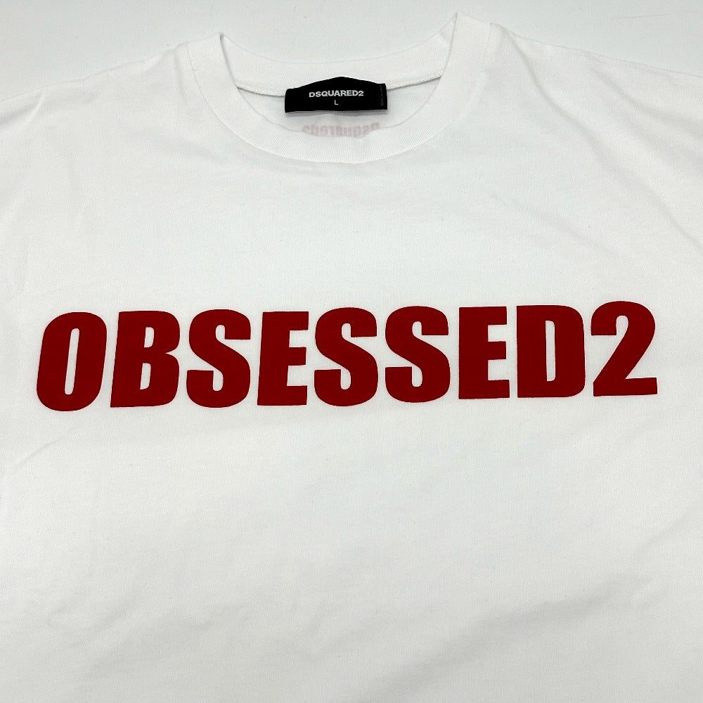DSQUARED2 S74GD1478 2025AW OBSESSED2 Logo Apparel Tops Short Sleeve T-Shirt Cotton Men's White