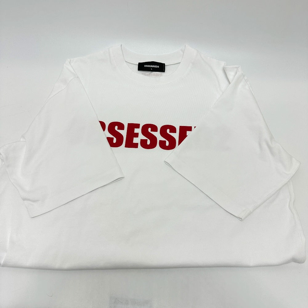 DSQUARED2 S74GD1478 2025AW OBSESSED2 Logo Apparel Tops Short Sleeve T-Shirt Cotton Men's White