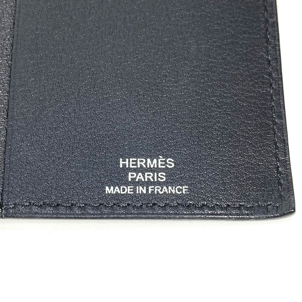 HERMES ステーショナリー ノートパッド 《EAジップ》 PM メモカバー ケース ノートカバー レザー ユニセックス ブラック
