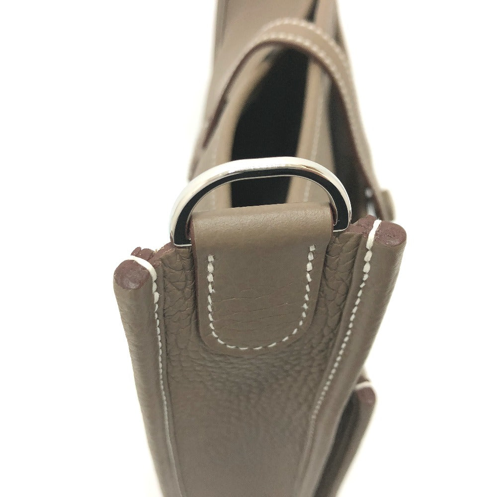 HERMES Evelyne 3PM Trois Crossbody Shoulder Bag in Taurillon Clemence Etoupe Brown