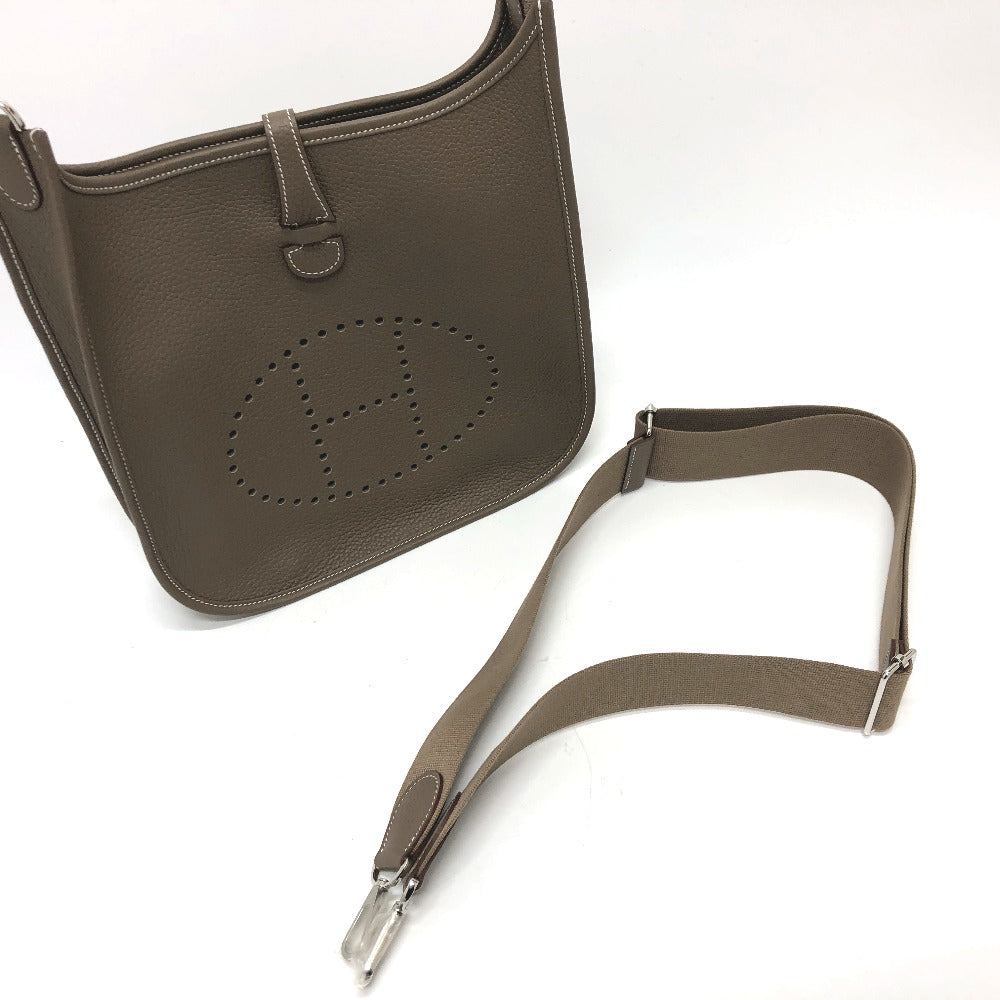 HERMES Evelyne 3PM Trois Crossbody Shoulder Bag in Taurillon Clemence Etoupe Brown