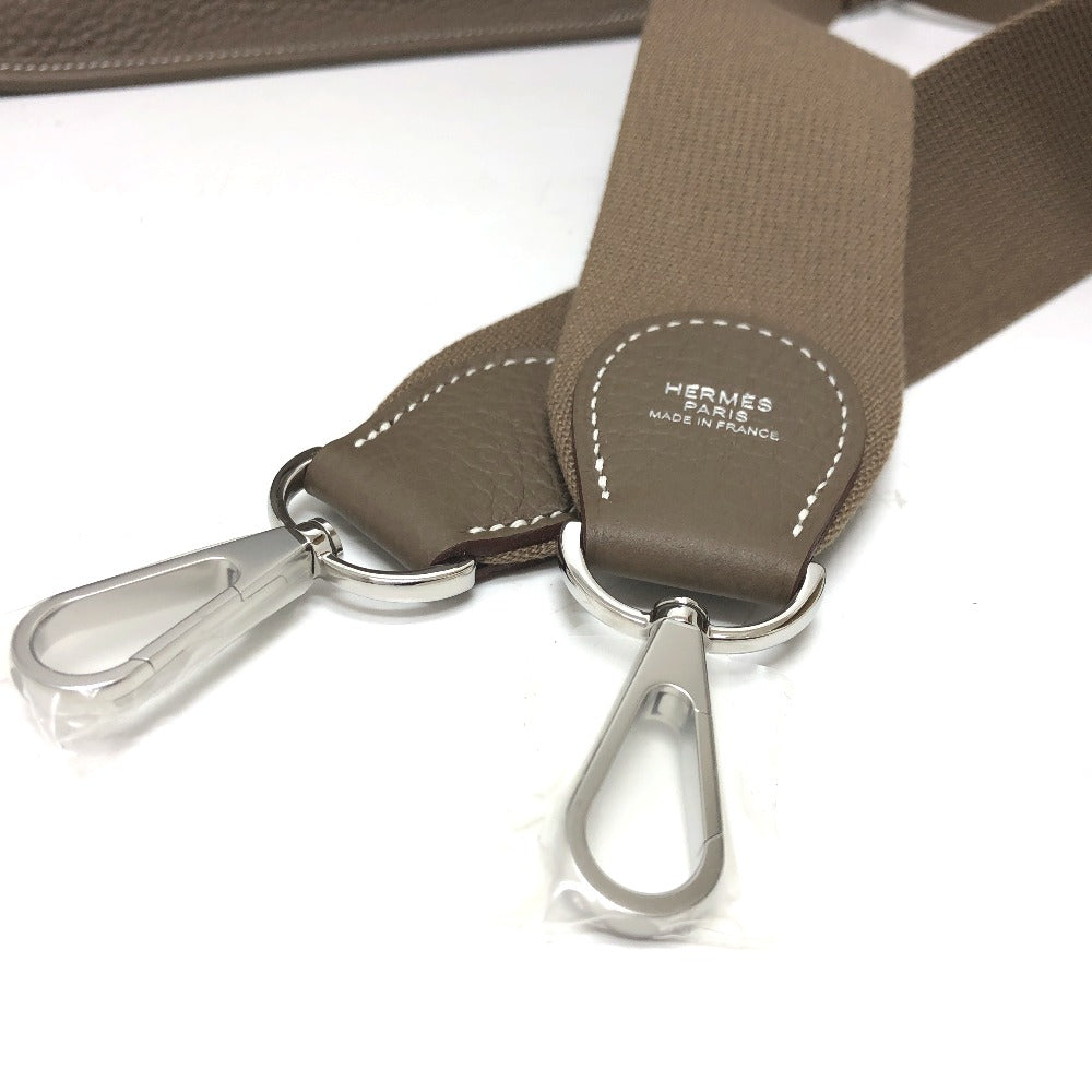 HERMES Evelyne 3PM Trois Crossbody Shoulder Bag in Taurillon Clemence Etoupe Brown