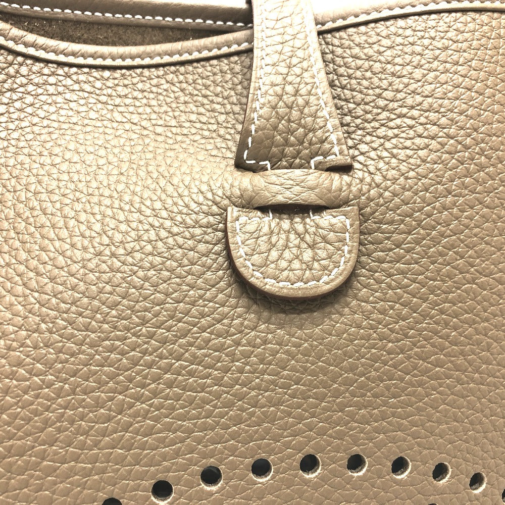 HERMES Evelyne 3PM Trois Crossbody Shoulder Bag in Taurillon Clemence Etoupe Brown