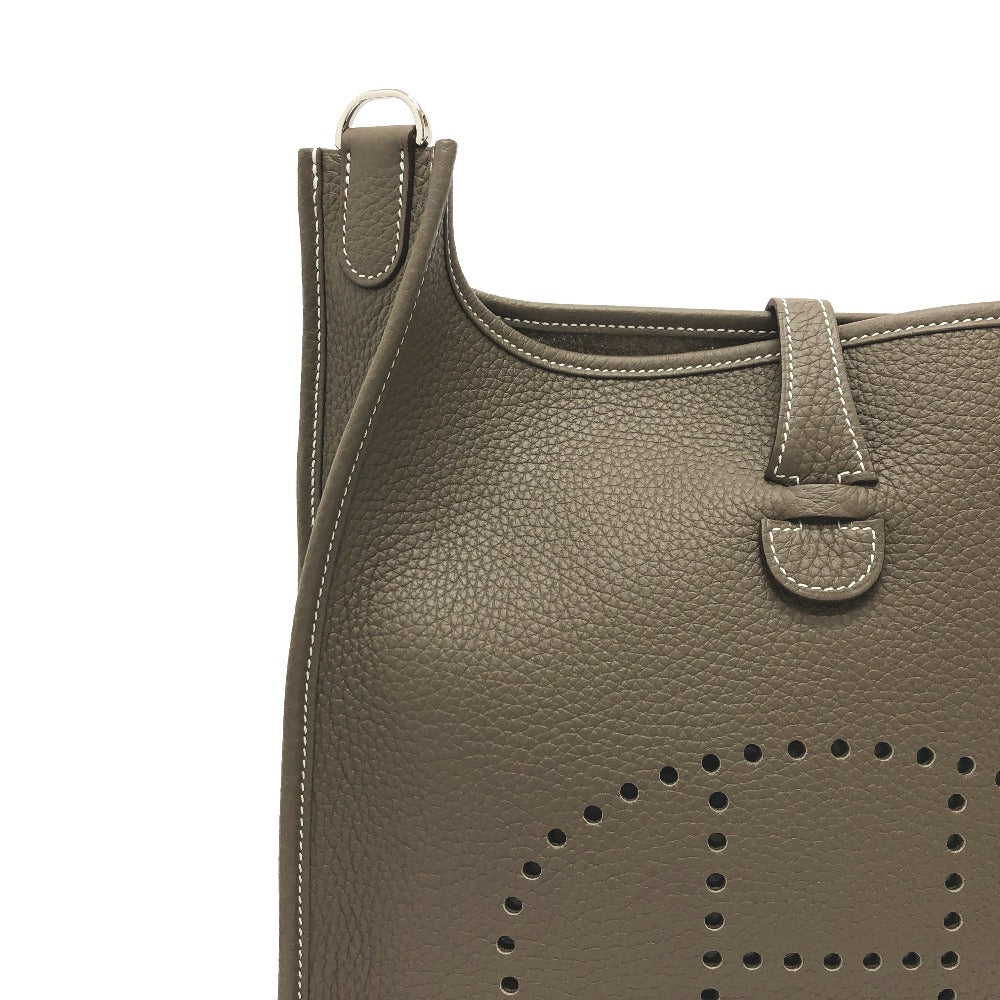 HERMES Evelyne 3PM Trois Crossbody Shoulder Bag in Taurillon Clemence Etoupe Brown