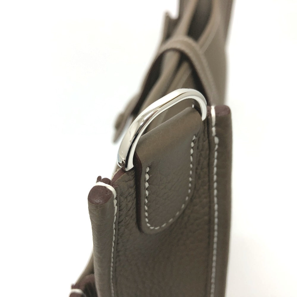 HERMES Evelyne 3PM Trois Crossbody Shoulder Bag in Taurillon Clemence Etoupe Brown