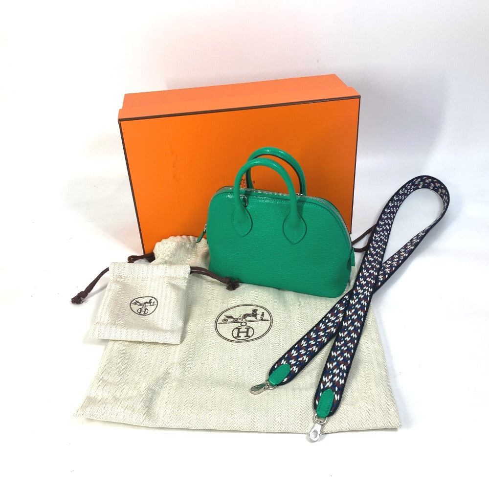 HERMES ショルダーバッグ 斜め掛け ボリード1923 ミニ 2WAYバッグ ポシェット ハンドバッグ シェーブル レディース ミント グリーン