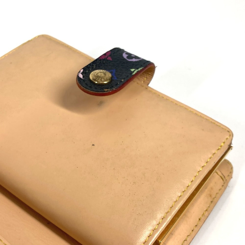 LOUIS VUITTON M92988 Monogram Multicolore Porte-Monnaie Bi-fold Wallet with Clasp Closure, Monogram Multicolore Canvas, Women's, Noir, Black