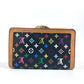 LOUIS VUITTON M92988 Monogram Multicolore Porte-Monnaie Bi-fold Wallet with Clasp Closure, Monogram Multicolore Canvas, Women's, Noir, Black