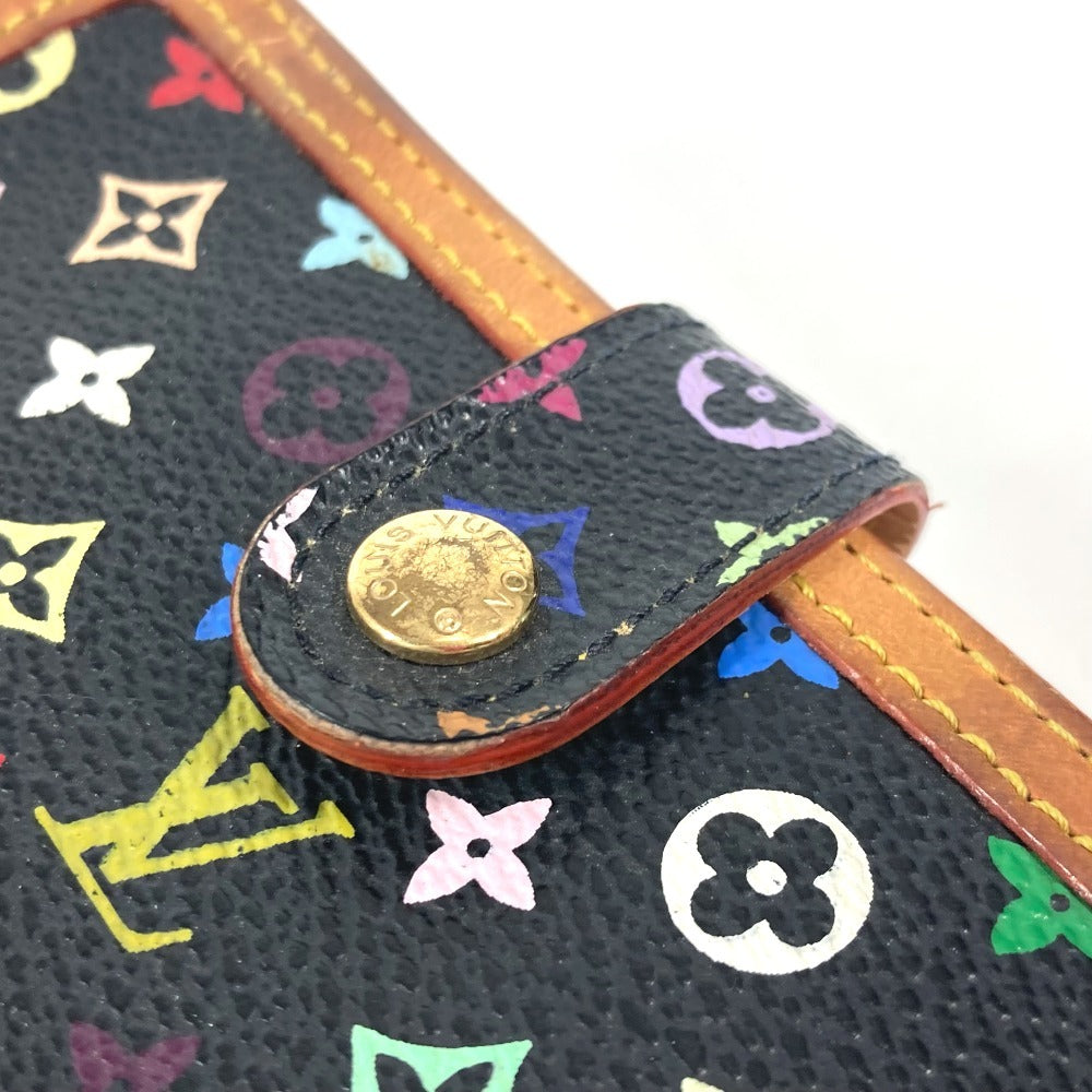 LOUIS VUITTON M92988 Monogram Multicolore Porte-Monnaie Bi-fold Wallet with Clasp Closure, Monogram Multicolore Canvas, Women's, Noir, Black