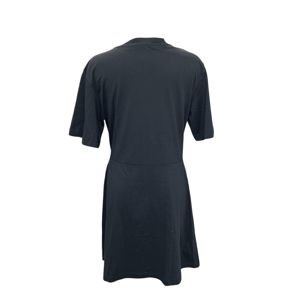 MOSCHINO KS7251145 Logo and Bejeweled Motif Short Sleeve Cotton Skirt Dress in Black