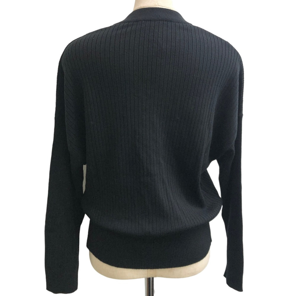 MOSCHINO Teddy Bear Patch Apparel Top Long Sleeve Cardigan Cotton Women's Black