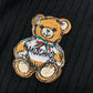 MOSCHINO Teddy Bear Patch Apparel Top Long Sleeve Cardigan Cotton Women's Black