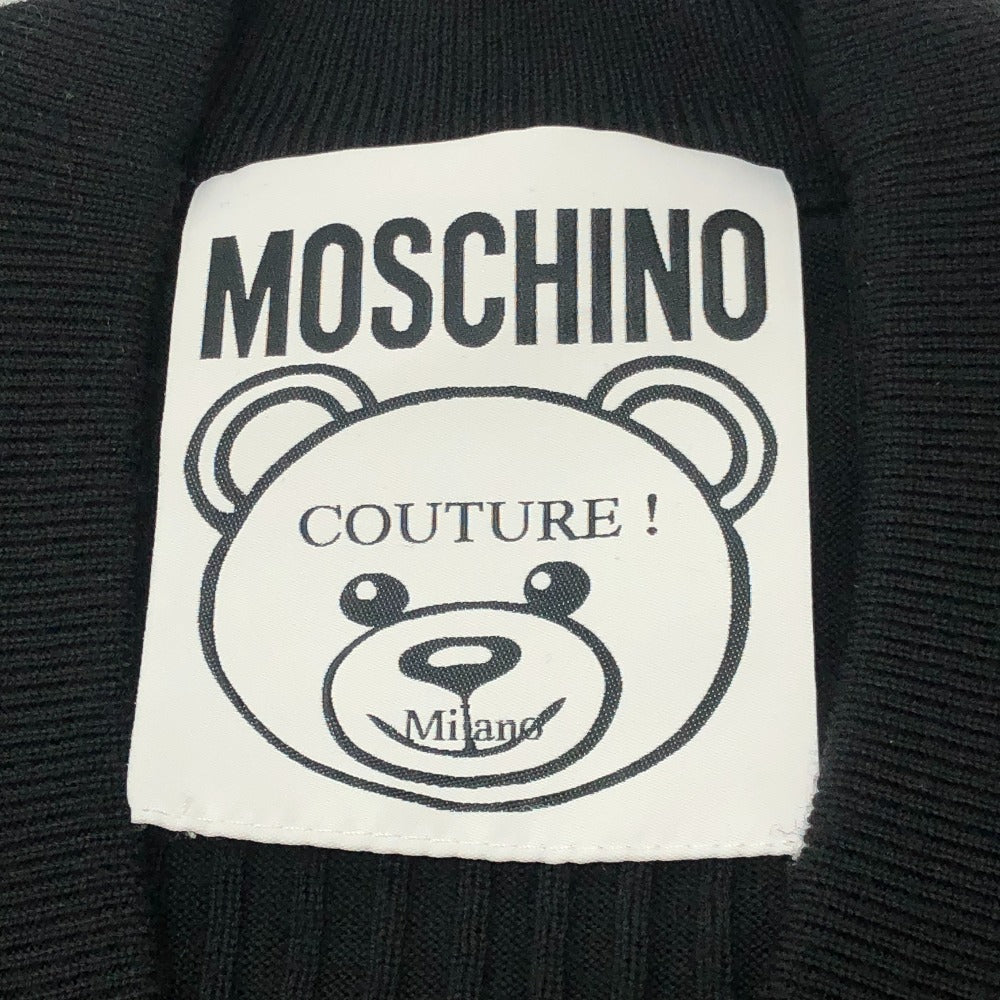MOSCHINO Teddy Bear Patch Apparel Top Long Sleeve Cardigan Cotton Women's Black