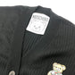 MOSCHINO Teddy Bear Patch Apparel Top Long Sleeve Cardigan Cotton Women's Black