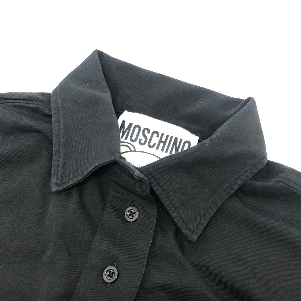 MOSCHINO テディベアプリント アパレル トップス ポロシャツ 半袖Ｔシャツ コットン レディース ブラック