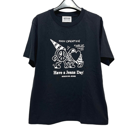 MOSCHINO 251K2A07143732 MOSCHINO JEANS Print Apparel Short Sleeve T-Shirt Short sleeve T-shirt cotton Black/White Used