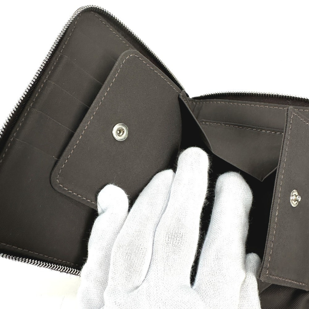 HERMES Horse Steeple PM Compact Wallet, Zip-Around Bifold Canvas, Unisex, Orange