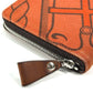 HERMES Horse Steeple PM Compact Wallet, Zip-Around Bifold Canvas, Unisex, Orange