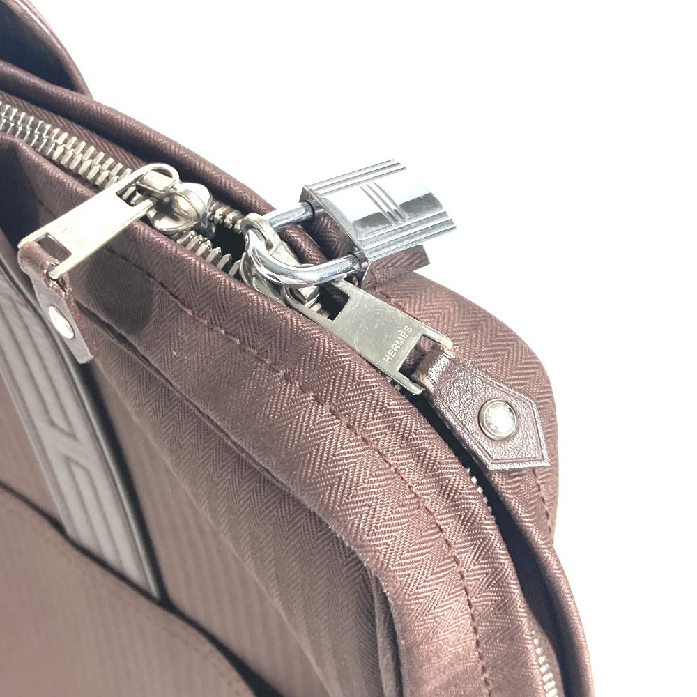 HERMES 肩掛け アカプルコオディナトゥール カバン ハンドバッグ トートバッグ ショルダーバッグ ビジネスバッグ ナイロン メンズ ブラウン