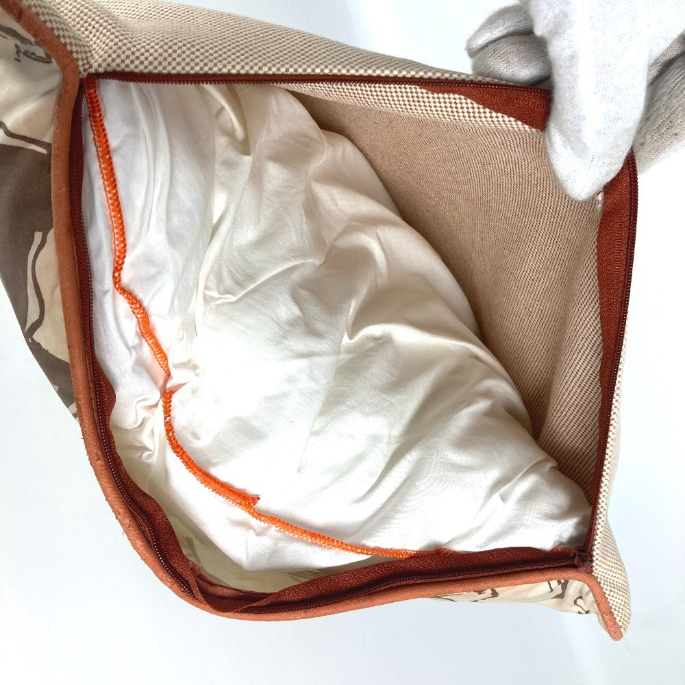 HERMES ロゴ 馬柄 ピロー 枕 インテリア クッション コットン ユニセックス マルチカラー