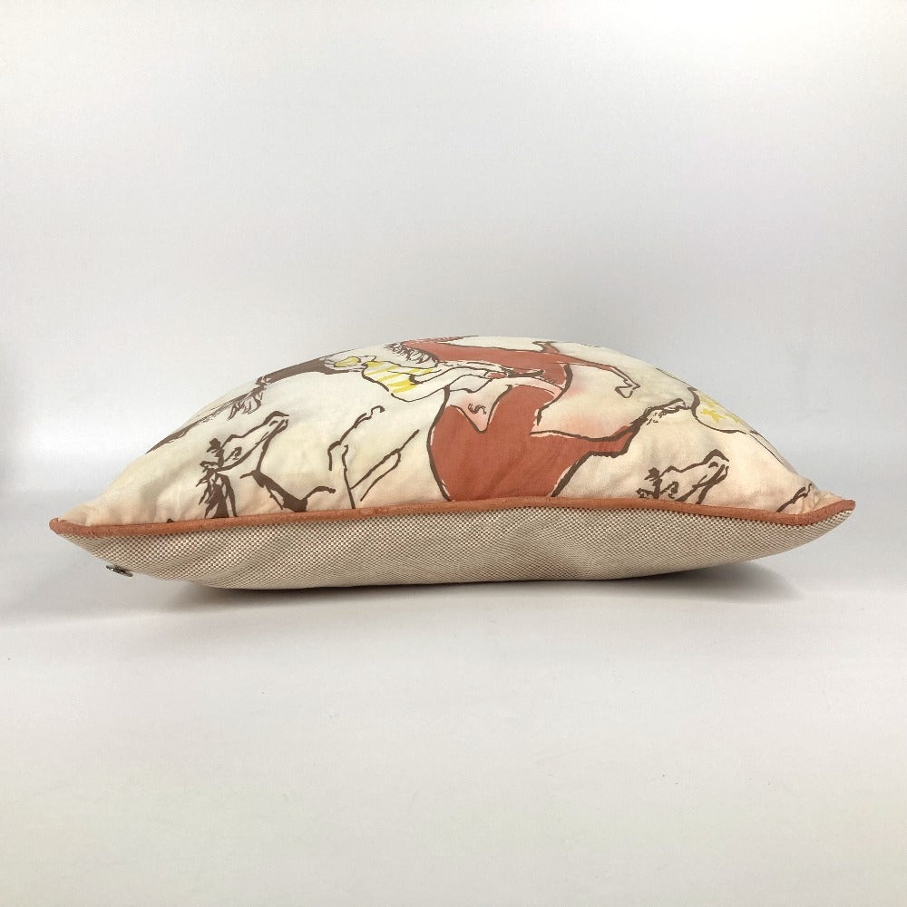 HERMES ロゴ 馬柄 ピロー 枕 インテリア クッション コットン ユニセックス マルチカラー