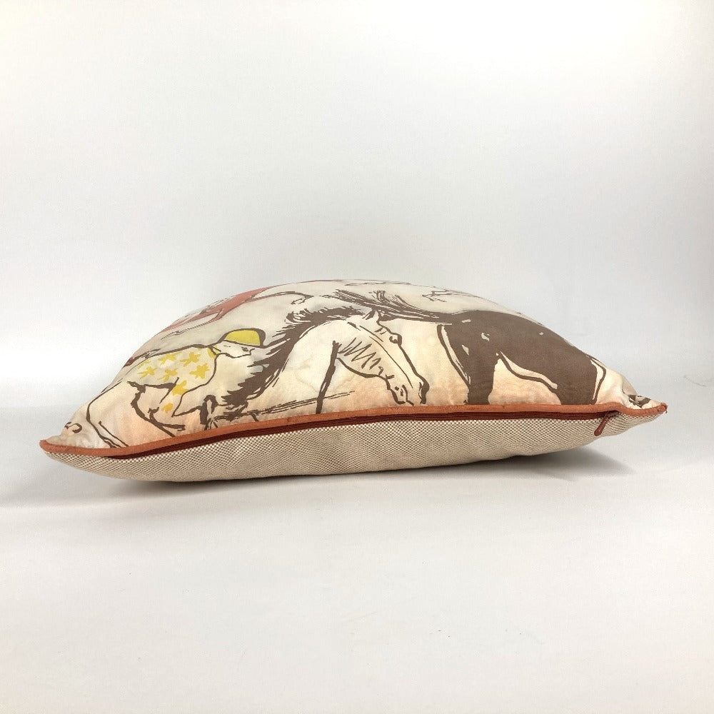 HERMES ロゴ 馬柄 ピロー 枕 インテリア クッション コットン ユニセックス マルチカラー