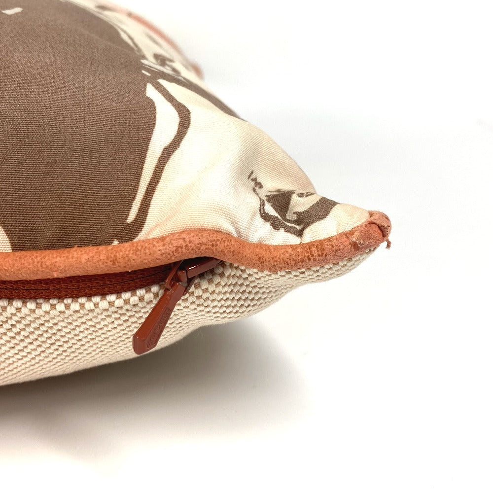 HERMES ロゴ 馬柄 ピロー 枕 インテリア クッション コットン ユニセックス マルチカラー