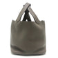 HERMES Picotin Lock MM Picotin MM Silver Hardware Bag Handbag Taurillon Clemence Leather Women's Etoupe Grey