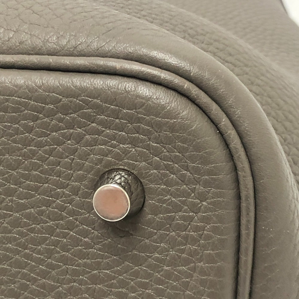 HERMES Picotin Lock MM Picotin MM Silver Hardware Bag Handbag Taurillon Clemence Leather Women's Etoupe Grey