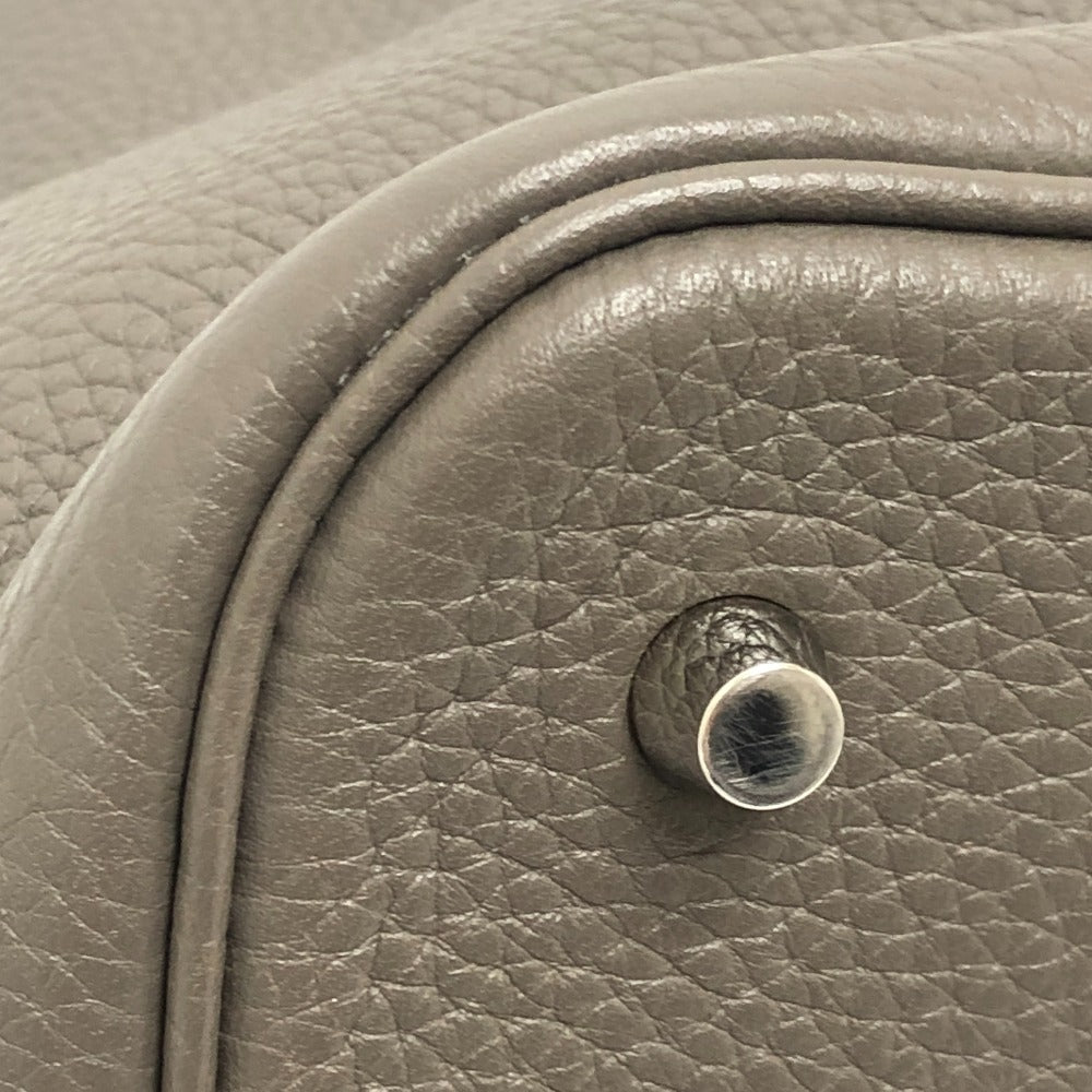 HERMES Picotin Lock MM Picotin MM Silver Hardware Bag Handbag Taurillon Clemence Leather Women's Etoupe Grey