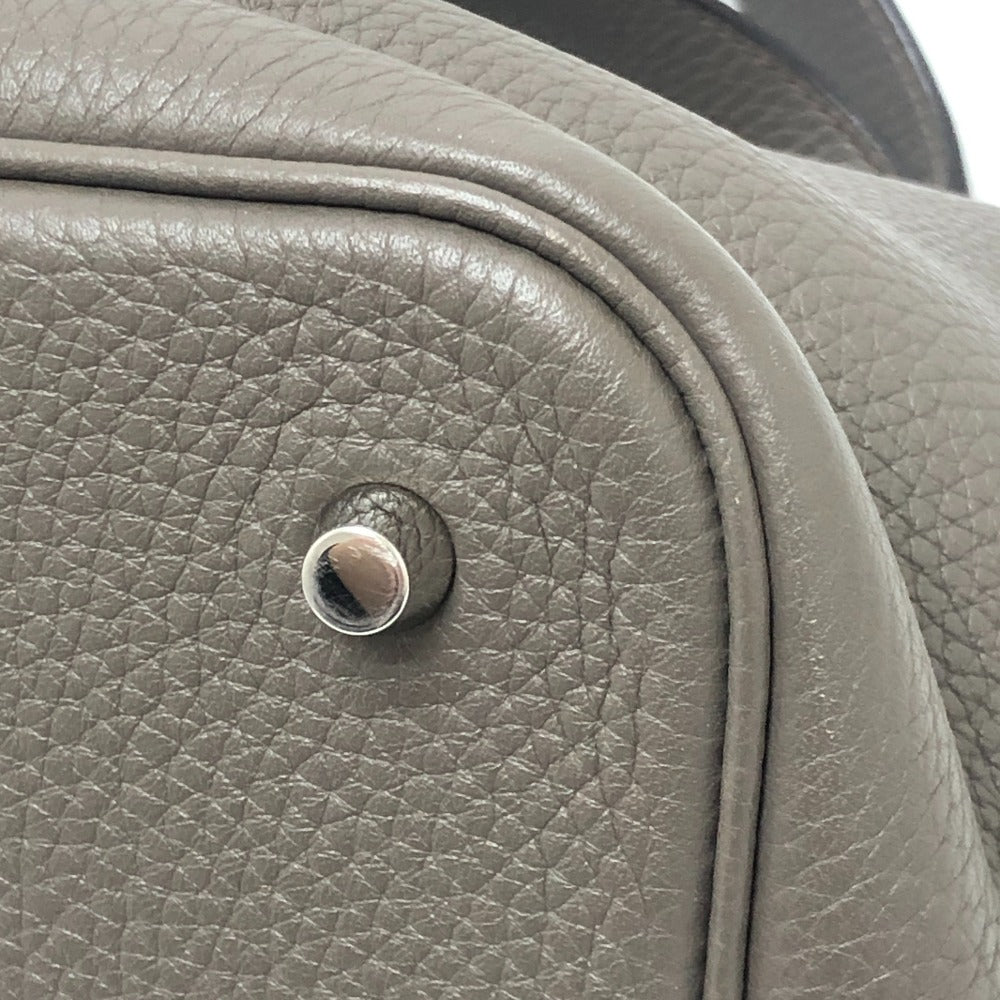 HERMES Picotin Lock MM Picotin MM Silver Hardware Bag Handbag Taurillon Clemence Leather Women's Etoupe Grey