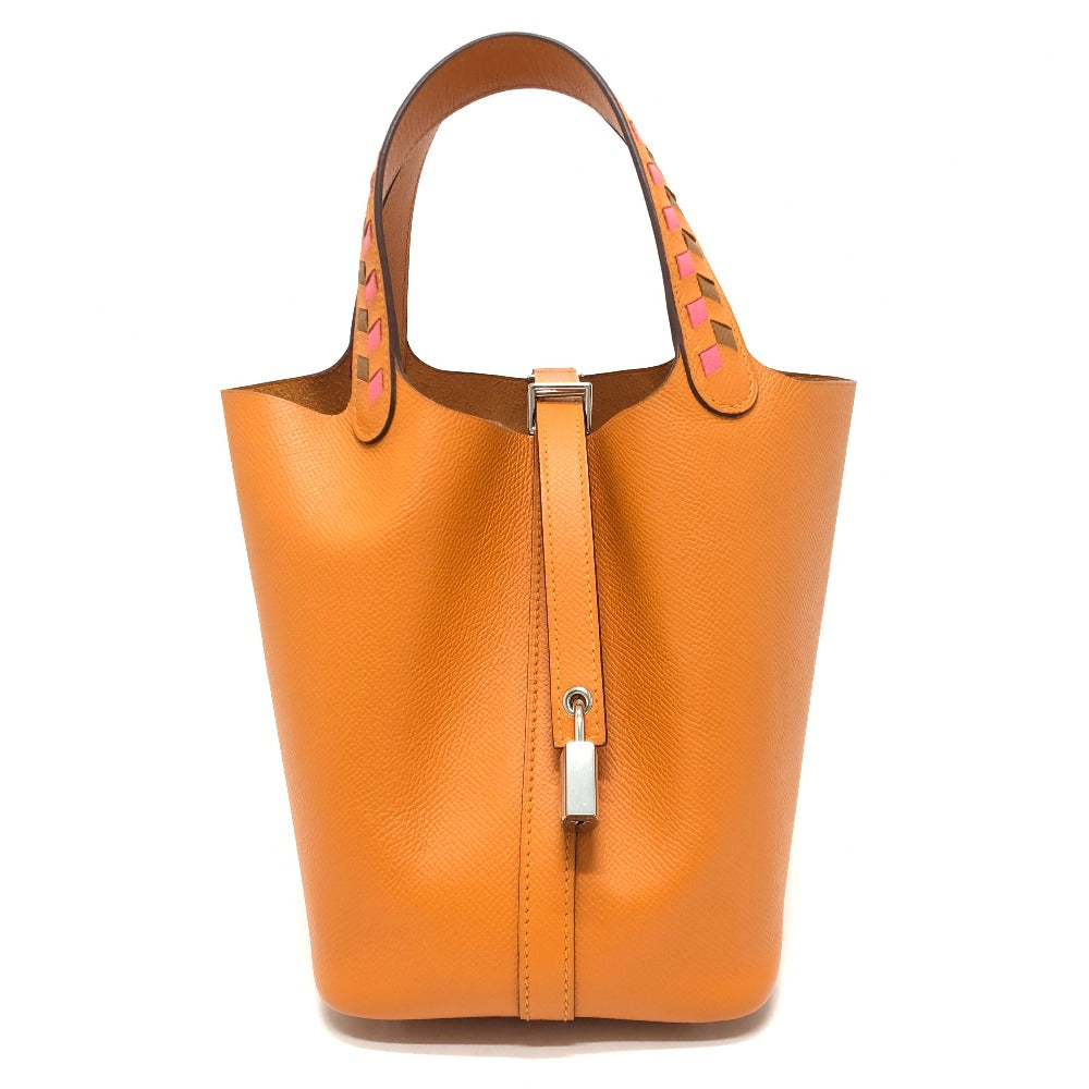 HERMES ピコタンロック PM ピコタン ピコタンロックPM トレサージュ バッグ カバン ハンドバック PM ハンドバッグ エプソン レディース アプリコット オレンジ