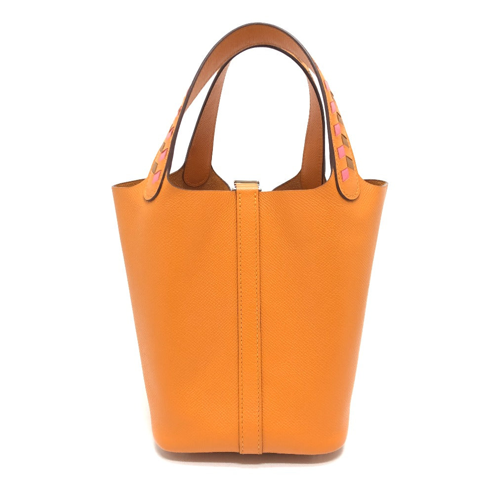 HERMES ピコタンロック PM ピコタン ピコタンロックPM トレサージュ バッグ カバン ハンドバック PM ハンドバッグ エプソン レディース アプリコット オレンジ